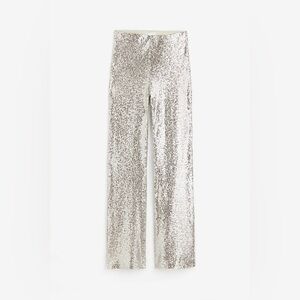 H&M Glittering Silver Sequin Wide Leg Pants